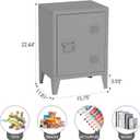 MIOCASA Metal Nightstand Modern End Side Table Steel Bedside Storage Cabinet with Shelf Easy Assembly for Living Room Bedroom, 15.7 inches x 11.8 inches x 22.4 inches