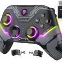EasySMX X15 PC Controller - Enhanced Wireless Bluetooth Controller with Hall Joysticks/Hall Triggers/RGB Lighting - No Stick Drift, No Dead Zone - Work for Windows PC, Android, Steam and Switch (black)