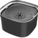 Decflow Stainless Steel Slow Drinking Dog Bowl with Lid - 3L Travel Pet Water Dispenser, Black