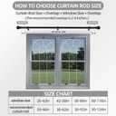 Black Curtain Rods for Windows 66 to 120 inch, 5/8" Diameter Matte Black Small Curtain Rods for Bedroom, Living Room, Kitchen, Outdoor, Farmhouse (30"-124")