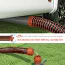 50 FT Extra Long Camper RV Sewer Hose Kit with 6-in-1 Clear Elbow Adapter