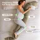 bbhugme Adjustable Pregnancy Pillow Full Body Support for Side Sleeping - Adjustable Firmness and Shape - Supports Back, Legs, Belly, HIPS for Pregnant Women - Removable Cover - Dusty Olive