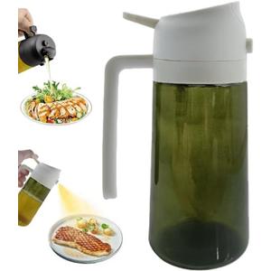 Kitchen Maiden 2 in 1 Oil Dispenser, New Kitchenmaiden 2 In 1 Oil Sprayer for CookingOlive Oil Dispenser Bottle Spray And Pour for Air Fryer, Salad, Frying, BBQ (Off white)