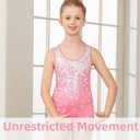 Idgreatim 5-10 Years Gymnastics Leotards for Girls Shiny tumbling outfits with Shorts Unitards Biketards (6-7 Years, Heart Sequin)