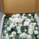 Ling's Moment Artificial Wedding Arch Flowers Swags Arrangement Set (Pack of 3) Floral for Ceremony Reception Rose Backdrop White Sage Green Evergreen Garland Arbor Decorations Outdoors Party Decor