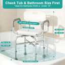 PETKABOO Swivel Shower Chair with Armrests and Back, 550 lbs Heavy-Duty Shower Seat for Showers and Bathtubs, 5- Height-Adjustable Adult Shower Chair, Elderly Bathtub Chair