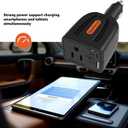 HearGrow100w Car Power Inverter, 12V DC to 110V AC Vehicles Converter with USB PortsPlug Adapter Outlet and Fast Charging PD3.0 Type-C for Phones, Pads, Laptops and Computer Charger