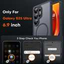 TOCOL for Samsung Galaxy S25 Ultra Case, Upgraded Full Camera Protection, Compatible with Magsafe, Drop Protection Slim Magnetic Matte Back Cover for S25 Ultra 6.9 inch (Black)