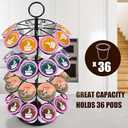 4-Tier K-Cup Holder Compatible with 36 K-Cups, Coffee Pod Carousel, Coffee Pod Storage Stand Detachable Organizer for Countertop, Spins 360-Degrees