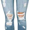 Women Skinny Ripped Jeans Stretch Distressed Destroyed Denim Pants (Medium, Light Blue)