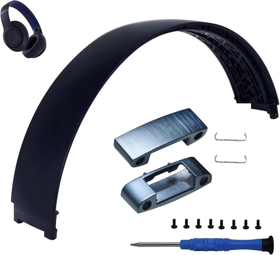 2 Sets Studio Pro Headband Replacement Parts & Replacement Hinge Compatible with Beats Studio Pro and Studio 3 Headphones, Studio Pro Replacement Headband Metal Repair Parts (Navy)