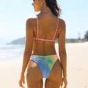 QJQ Women's 2 Piece Bikini Sets Floral Leopard Starfish Metal Triangle Bathing Suit Cheeky String Swimsuit, M