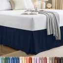 Utopia Bedding Queen Bed Skirt - Soft Quadruple Pleated Ruffle - Easy Fit with 16 Inch Tailored Drop - Hotel Quality, Shrinkage and Fade Resistant (Queen, Navy)