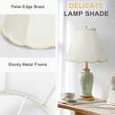 Medium Lamp Shades Set of 2, Cream Lamp Shade for Floor Lamps Table Lamps, 6.1"Top x 13"Bottom x 9.6"High, Scalloped Lamp Shade with Petal Edge Braid, Spider, Harp Holders Included, Assembly Required