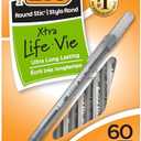 BIC Round Stic Xtra Life Ballpoint Pen, Ultra Long Lasting and Consistent Ink Flow, 60-Count in Black Ink missing