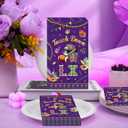 100 Pcs Mardi Gras Napkins, Touchdown LX Football Party Napkins, Purple Gold Mask Beads Table Decor for Game Day, Fat Tuesday Celebration Supplies