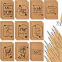 Fulmoon 60 Pcs Christmas Motivational Pens Notebook Gifts Bulk Inspirational Quote Ballpoint Pen Small Pocket Notepads Mini Journals Appreciation Gifts for Teachers Employee Students (Brown)