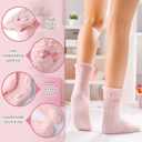 Shyyween 5 Pairs Women Bow Fuzzy Socks Fluffy Cozy Slipper Socks for Sleeping Coquette Bow Birthday Gifts