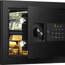 Tenamic Deluxe Safe Box Electronic Digital Lock Box, Keypad Small Security Box Cabinet Safes, Steel Alloy Office Hotel Home Mini Safe with 2 Passwords, 0.8 Cuft Black