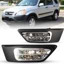 Fog Lights for Honda CRV 2002-2004 with 9006 12V51W Bulbs Fog Lamps Replacement Included Wiring Kits & Switch- 1 Pair (Clear Lens)