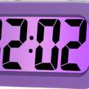 Plumeet Kids Alarm Clock Large Digital LCD Travel Alarm Clocks with Snooze and Night Light - Ascending Sound and Handheld Size - Best Gift for Kids (Purple)