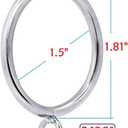 JushengXMX Metal Curtain Rings with Eyelet 1.49” Inner Diameter,Fits Up to 1 1/4-Inch Rod (Satin Nickel,36Pcs)