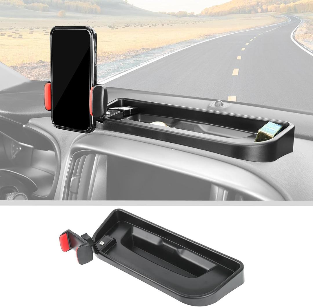 JWWY Phone Holder with Storage Cell Phone Dash Multi-Mount Compatible with 2014-2024+Chevy Colorado,2014-2022 GMC Canyon Interior Accessories Black