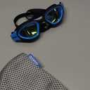 OMID Kids Swim Goggles, P2mini Polarized Swimming Goggles Comfortable for Age 6-14 (A9-mirrored Gold Lens Blackblue Frame)