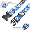 Tunkoo Blue Daisy Dog Collar, Cute Adjustable Premium Cotton Collar Durable Plastic Buckle for Small Medium Large Boys Girls Dogs, S