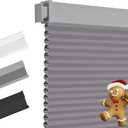 Allesin Zen No Drill Blinds for Windows Blackout Cordless Cellular Shades Honeycomb Blinds Pull Down, Free Stop Easy Install for Home and Office, Blackout, Light Gray, 46" W x 48" H