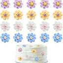 20 Pack Flower Cupcake Toppers Bridal Engagement Baby Shower Birthday Party Cupcake Picks Anniversary Party Decorations Supplies (Flower 1)