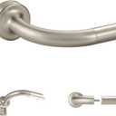 Brushed Nickel Disc Curtain Rods, 28-48 Inches Window Curtain Rod,Adjustable Room Darkening Curtain Rod with Aluminum Finials and Brackets,Wrap Around Design