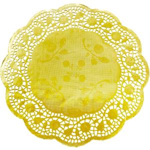 Juvale Gold Placemats - 12-Inch, 100 Count, Round Paper Doilies - Disposable Placemats for Party & Charger Plates Bulk Wedding 100 - Doilies for Dessert Trays