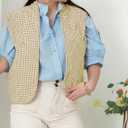 VAOYIU Womens Cropped Puffer Vest Lightweight Sleeveless Plaid Printed Cotton Quilted Vest Outwear (XL)