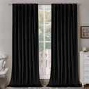 BGment Halloween Black Velvet Blackout Curtains 84 inch for Bedroom, Thermal Room Darkening Curtains Back Tab Privacy Panels for Living Room/Backdrop/Movie Theater, 2 Panels, 52 x 84 Inch
