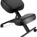 Kneeling Chair Ergonomic for Office, Adjustable Stool for Home and Office - Improve Your Posture with an Angled Seat - Thick Moulded Foam Cushions - Brake and Smooth Gliding Casters