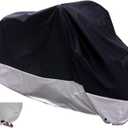 XYZCTEM All Season Black Waterproof Sun Motorcycle Cover,Fits up to 108" Motors (XX Large & Lockholes)