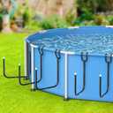 5 Pack Solar Pool Cover Holder, Adjustable Solar Cover Hooks Keep Solar Cover Off The Ground, L-Shape Iron Tube Set, Fits Framed Above Ground Pools (Black)