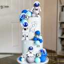 LaVenty Space Cake Toppers Outer Space Astronaut Rocket Stars Cake Decorations for Birthday Party Supplies Baby Shower