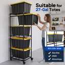 27 Gallon Tote Storage Rack with Wheels