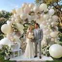 White Balloon Arch Kit Double Stuffed Ivory Beige Balloon Garland Blush Cream White Pearl Balloons for Baptism Baby Shower Birthday Bridal Shower Wedding Bachelorette Anniversary Party Decor