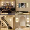 2 x Kalium Bathroom Wall Sconces Set of Two, 21 Inch Modern Vanity Lights with Frosted Glass Shade, Bathrooms Vanity Lighting Fixtures for Mirror Bedroom Living Room Hallway (Gold)