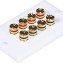 Moonrise Monoprice 103326 Banana Binding Post Two-Piece Inset Coupler Wall Plate for 4 Speakers, White