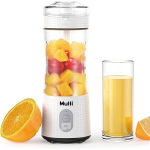 Mulli Personal Blender,USB-C Rechargeable Ice Crusher,Pro-Grade Travel Blender for Gym Camping Baby Food,BPA-Free with Flip-Top Lid