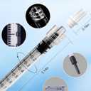 1ml Luer Lock Syringe without Needle - 1cc Plastic Syringes, Sterile, Individually Sealed, Pack of 50