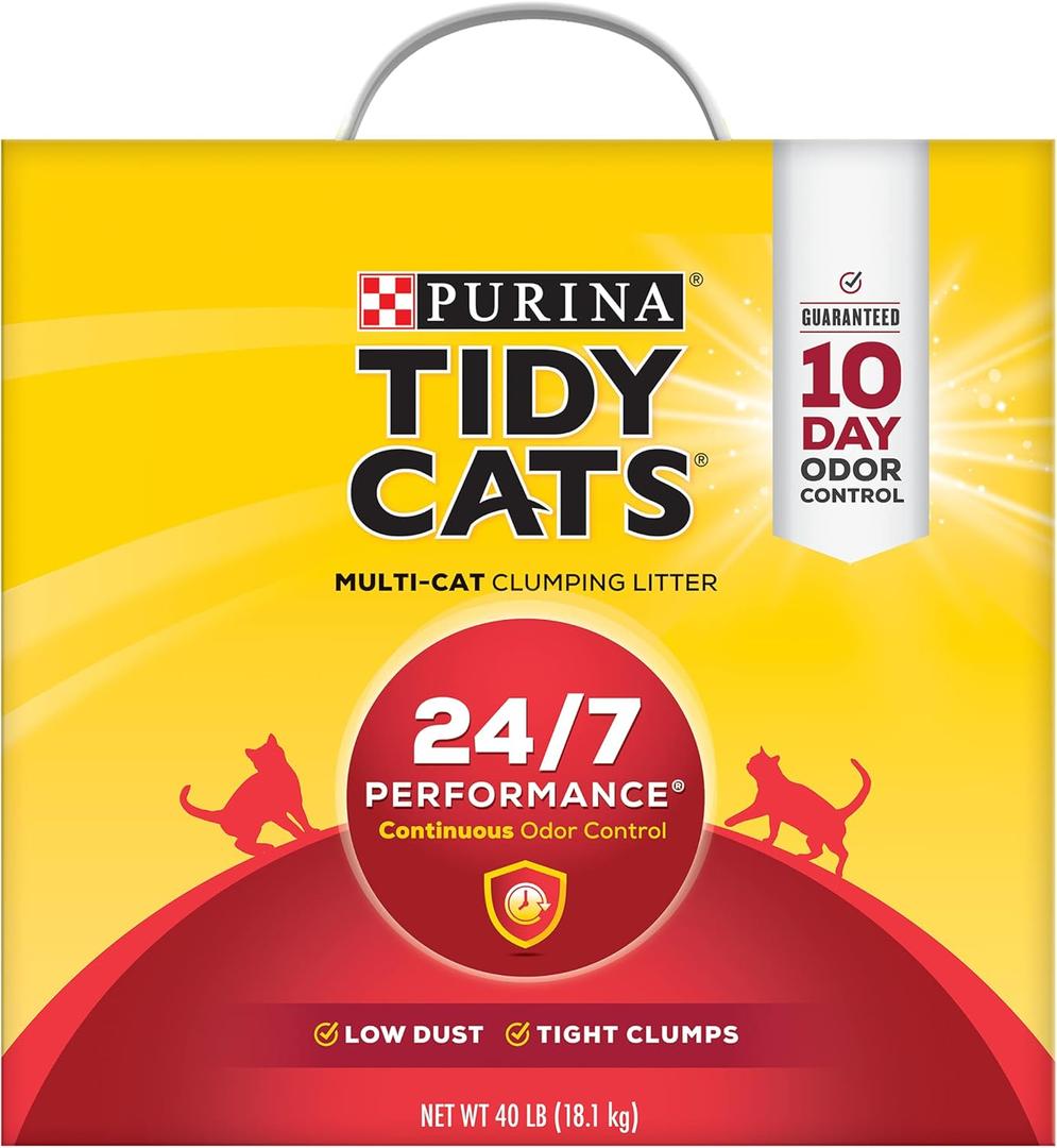 Purina Tidy Cats Clumping Cat Litter, 24/7 Performance Multi Cat Litter - 40 lb. Box