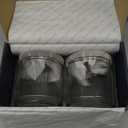 Mason & Fable Ribbed Glass Jar, Stackable & Airtight Wooden Lid- Storage Canister for Cereal, Pasta, Rice/Flour - High End Look for Kitchen, Pantry, Bar Organization - 40oz, Set of 2