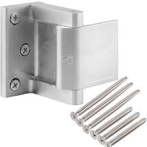 Hotel Security Door Lock with Stainless Steel Screws,Privacy Door Latch for in-Swinging Doors Extra High Home Door Security Lock(Silver-1 Pack)