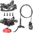 MEROCA M4 4-Piston Mountain Bike Hydraulic Disc Brakes Hydraulic Bike Brakes Front 800mm and Rear 1400mm with PM Adapter for 160mm Rotor