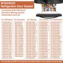 W10436253 WPW10436253 Refrigerator Freezer Door Gasket 34.17" x 20.66"